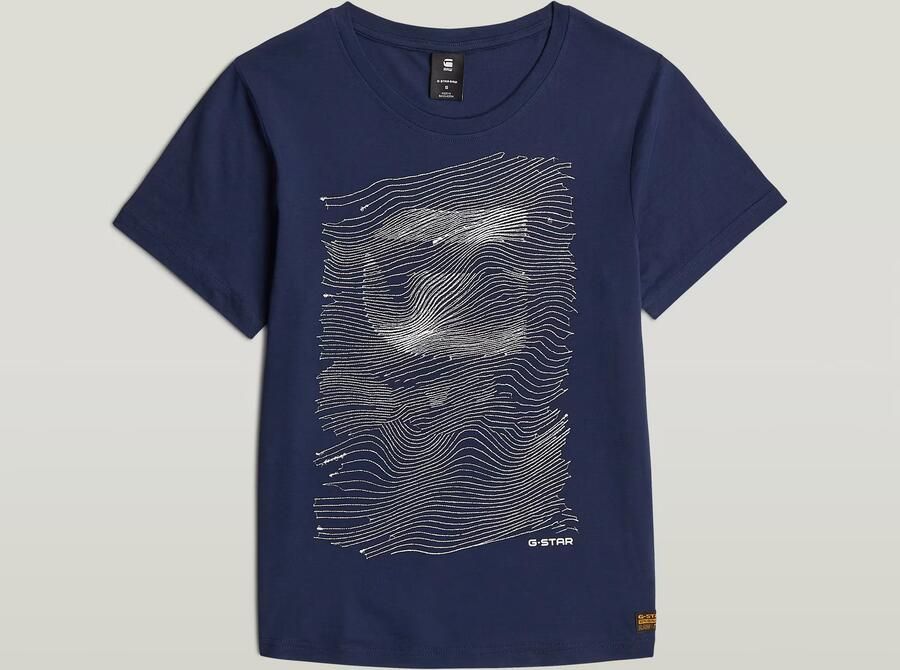 G-Star RAW Graphic T-shirt Donkerblauw Dames