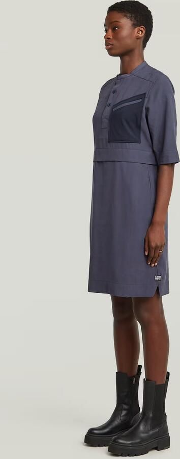 G-Star RAW Half Placket Overhemdjurk Donkerblauw Dames - Foto 4