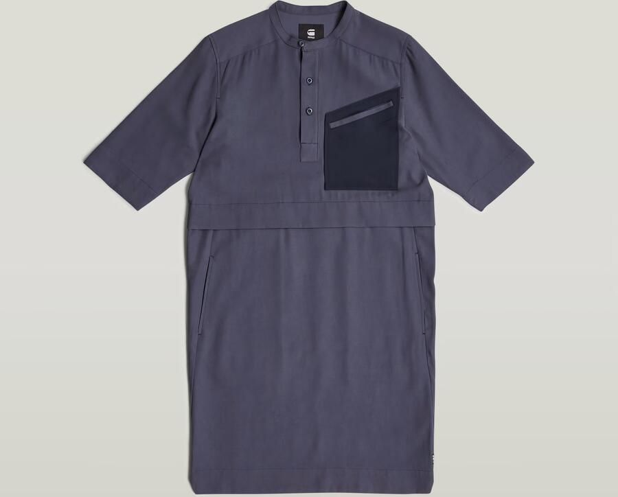 G-Star RAW Half Placket Overhemdjurk Donkerblauw Dames - Foto 3