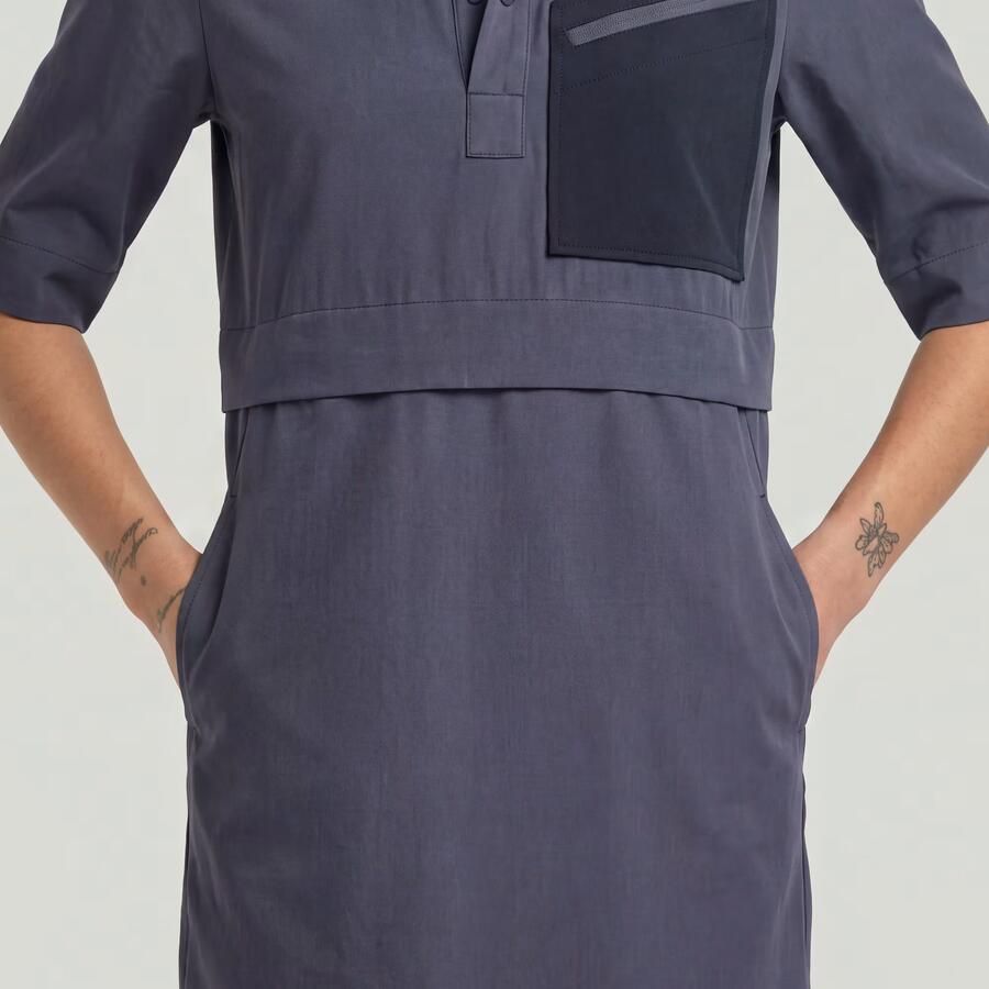 G-Star RAW Half Placket Overhemdjurk Donkerblauw Dames - Foto 3