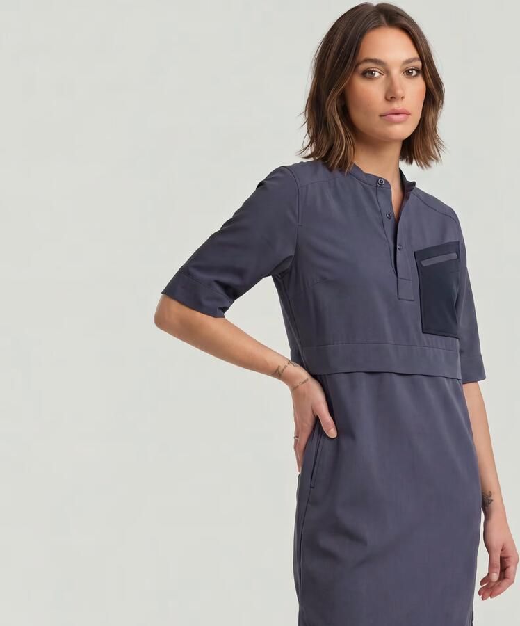 G-Star RAW Half Placket Overhemdjurk Donkerblauw Dames - Foto 4