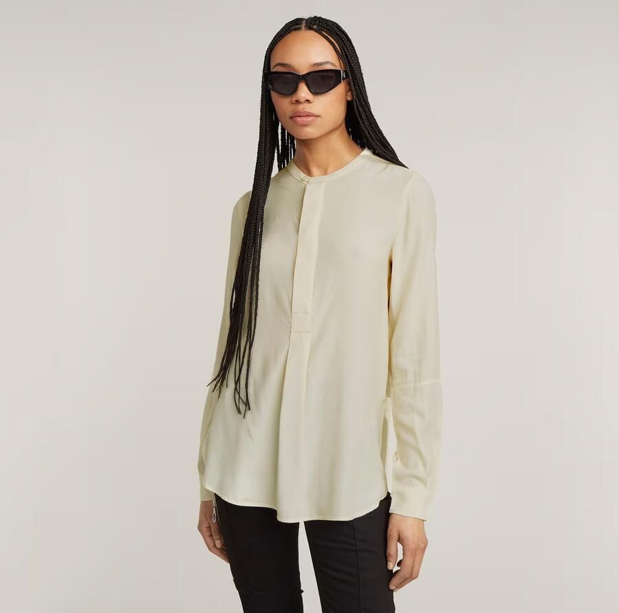 G-Star RAW Blouse met lange mouwen Half Placket Top ls wmn met verborgen knoopsluiting