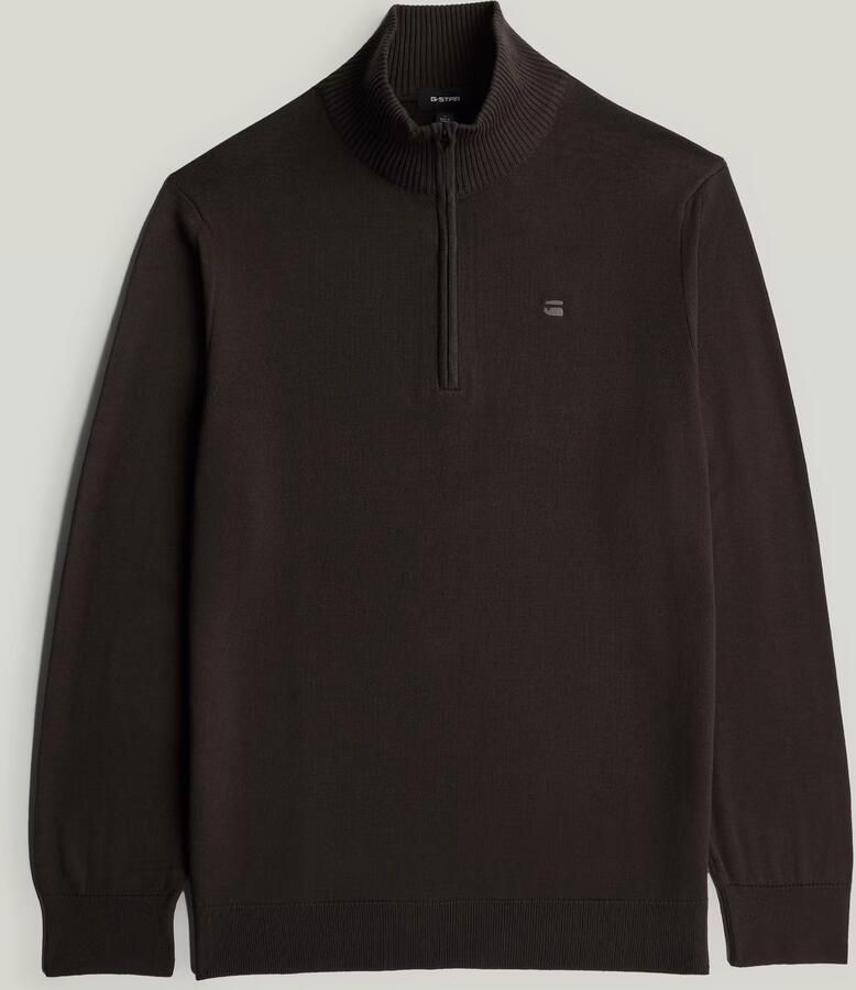 G-Star RAW Half Zip Gebreide Trui Bruin Heren