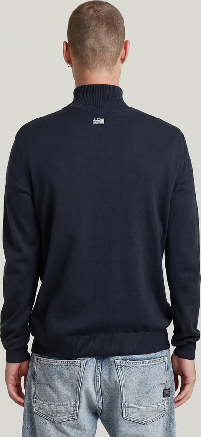 G-Star RAW Half Zip Gebreide Trui Donkerblauw Heren - Foto 5