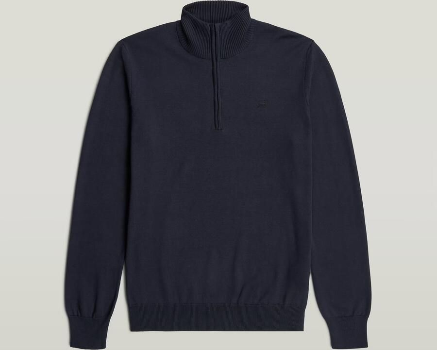G-Star RAW Half Zip Gebreide Trui Donkerblauw Heren - Foto 4