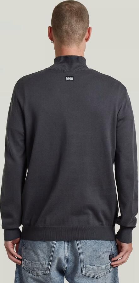 G-Star RAW Half Zip Gebreide Trui Grijs Heren - Foto 5