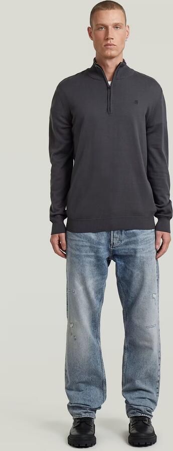 G-Star RAW Half Zip Gebreide Trui Grijs Heren - Foto 6