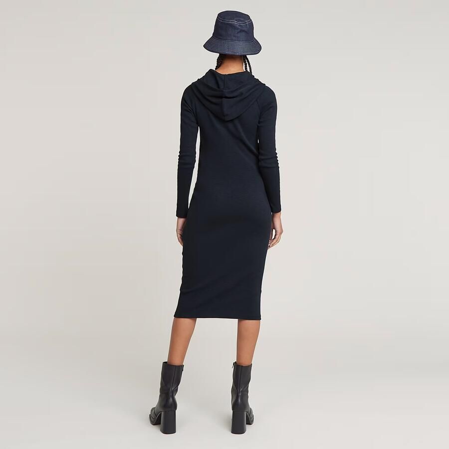 G-Star RAW Half Zip Slim Hoodie Jurk Donkerblauw Dames