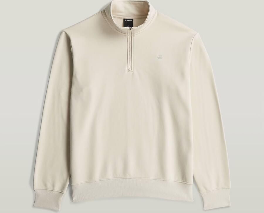 G-Star RAW Half Zip Stand Up Collar Sweater Wit Heren