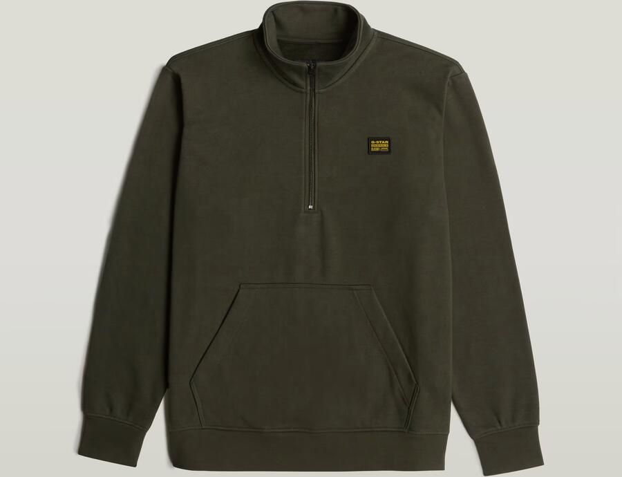 G-Star RAW Half Zip Sweater Label Badge Grijs Heren - Foto 3