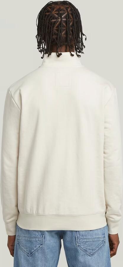 G-Star RAW Half Zip Sweater Label Badge Wit Heren - Foto 5