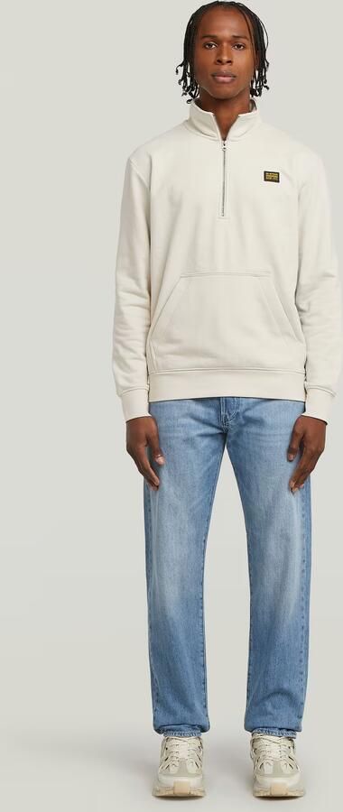 G-Star RAW Half Zip Sweater Label Badge Wit Heren - Foto 6