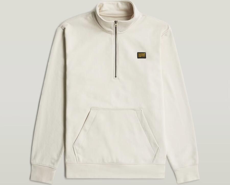 G-Star RAW Half Zip Sweater Label Badge Wit Heren - Foto 3