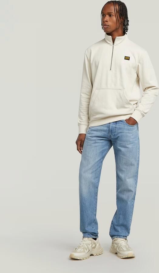 G-Star RAW Half Zip Sweater Label Badge Wit Heren - Foto 4