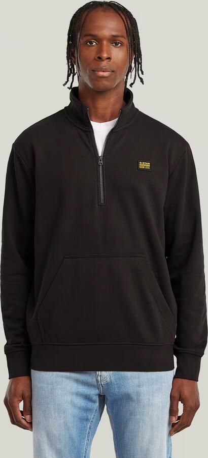 G-Star RAW Half Zip Sweater Label Badge Zwart Heren - Foto 4