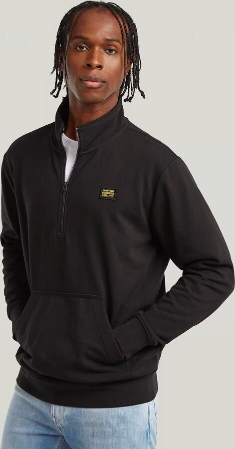 G-Star RAW Half Zip Sweater Label Badge Zwart Heren - Foto 3