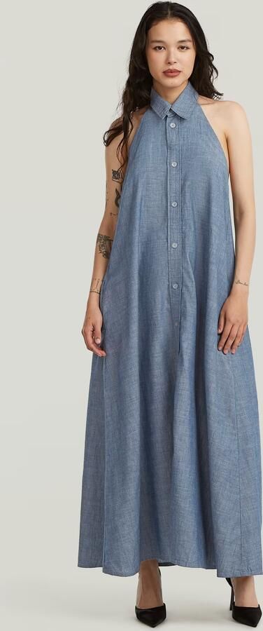 G-Star RAW Halter Jurk Donkerblauw Dames - Foto 6