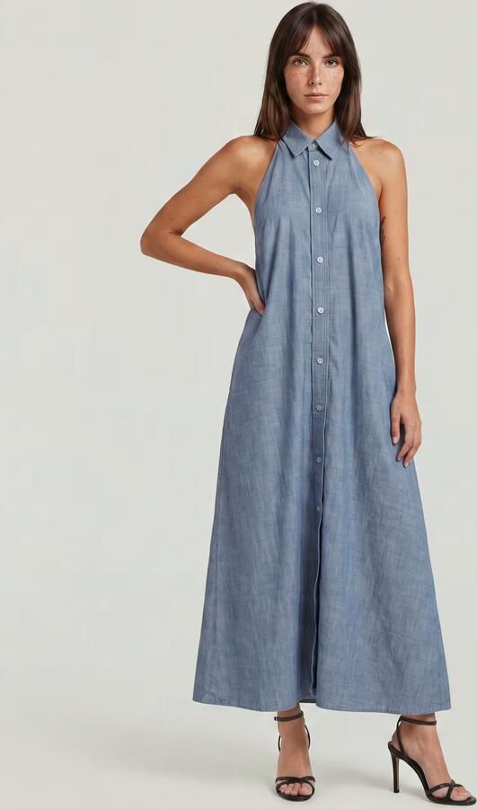 G-Star RAW Halter Jurk Donkerblauw Dames - Foto 4