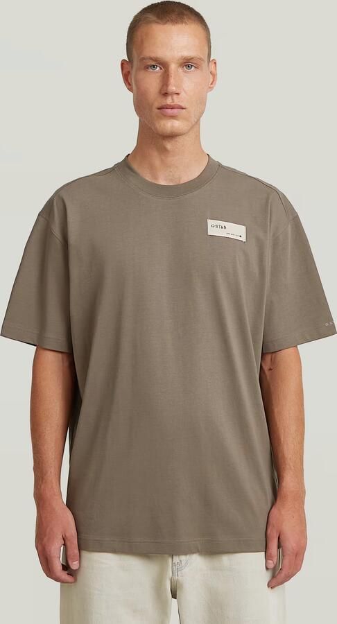 G-Star RAW HB Badge Relaxed T-Shirt Bruin Heren - Foto 4