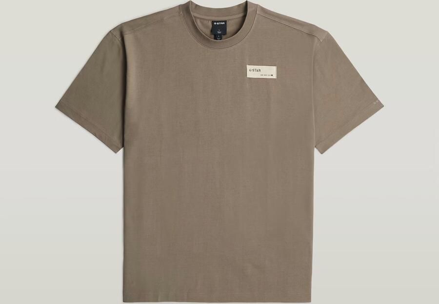 G-Star RAW HB Badge Relaxed T-Shirt Bruin Heren - Foto 6