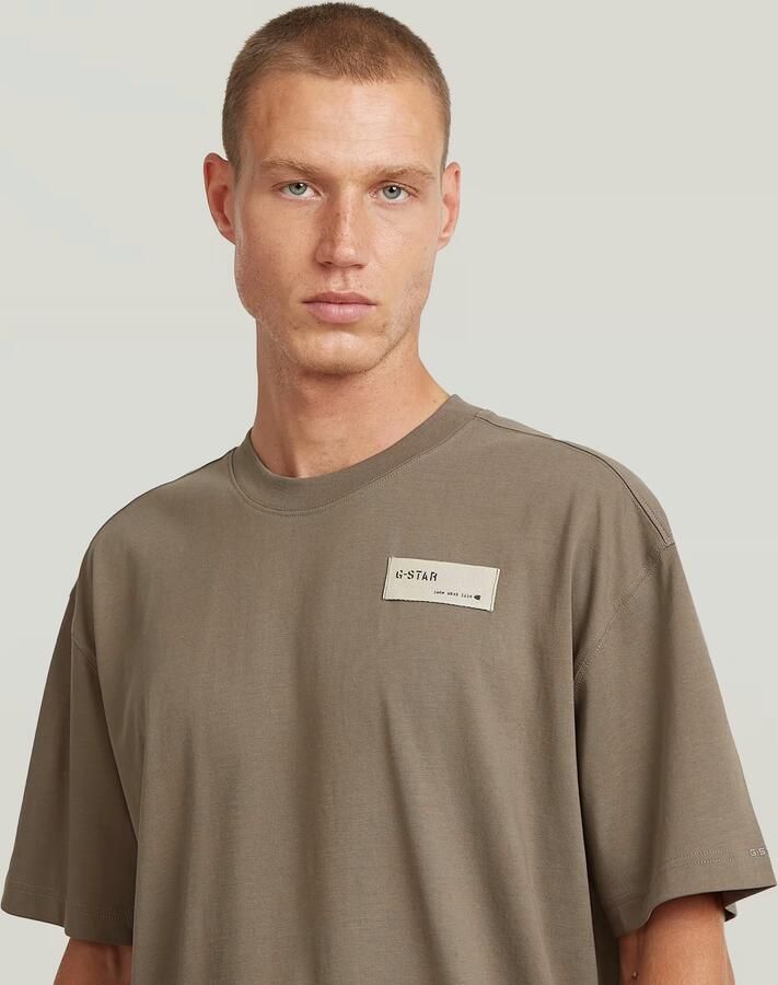 G-Star RAW HB Badge Relaxed T-Shirt Bruin Heren - Foto 5