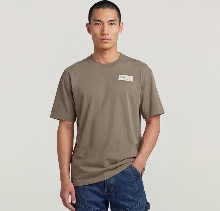 G-Star RAW HB Badge Relaxed T-Shirt Bruin Heren - Foto 5