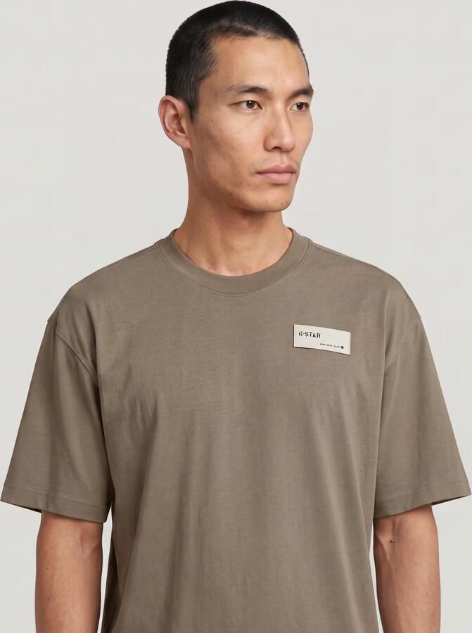 G-Star RAW HB Badge Relaxed T-Shirt Bruin Heren - Foto 8