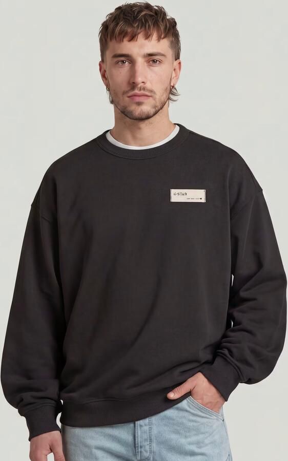 G-Star RAW HB Badge Sweater Zwart Heren - Foto 5
