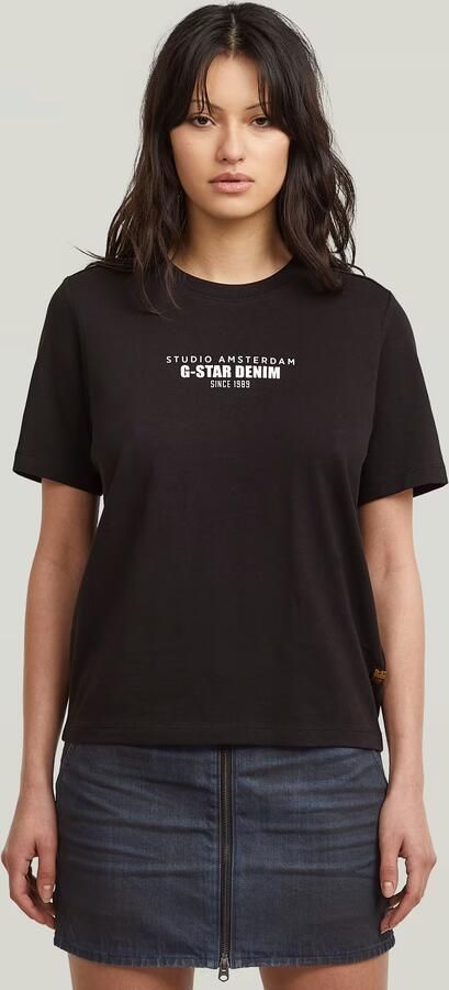 G-Star RAW HD Graphic T-Shirt Zwart Dames