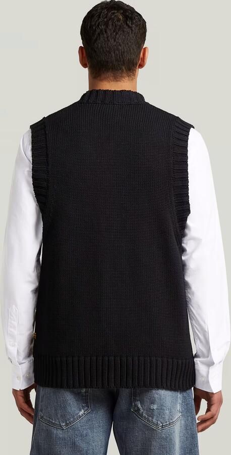 G-Star RAW Heavy Gebreid Vest Zwart Heren