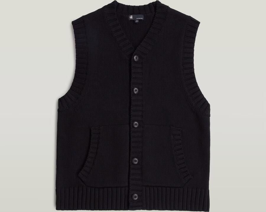 G-Star RAW Heavy Gebreid Vest Zwart Heren - Foto 3