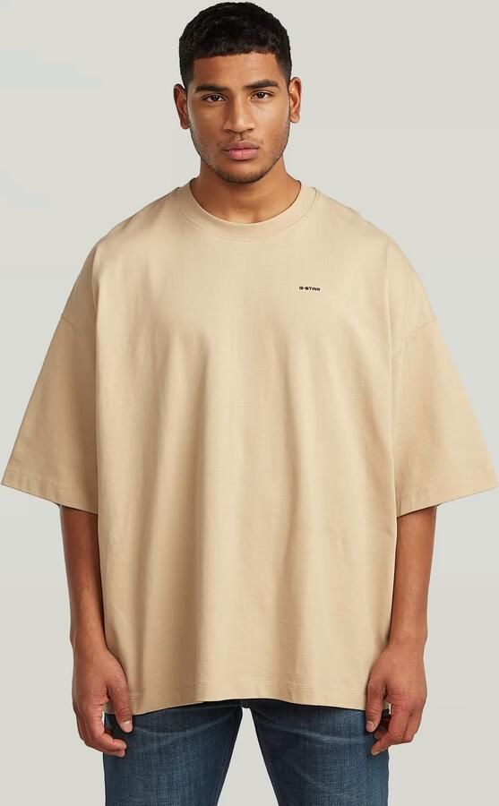 G-Star RAW Heavy Jersey Oversized T-Shirt Beige Heren