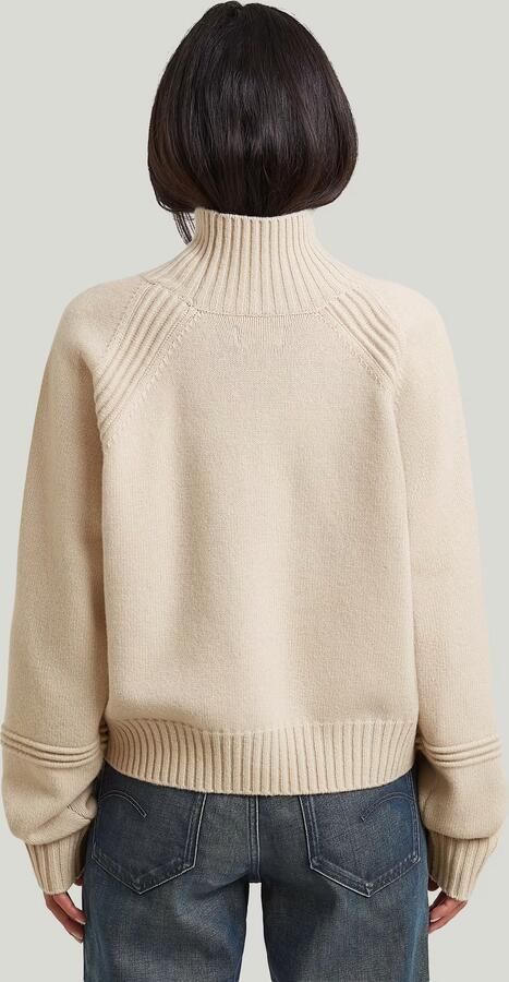 G-Star RAW Heavy Moto Turtle Gebreide Trui Beige Dames - Foto 5