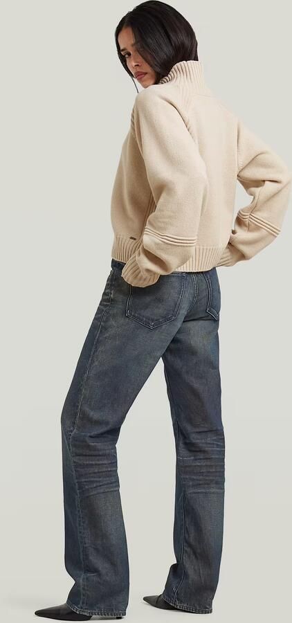 G-Star RAW Heavy Moto Turtle Gebreide Trui Beige Dames - Foto 6