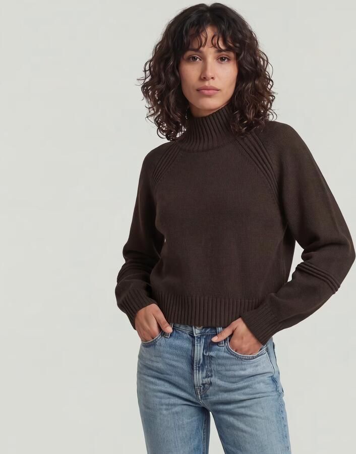 G-Star RAW Heavy Moto Turtle Gebreide Trui Bruin Dames - Foto 5