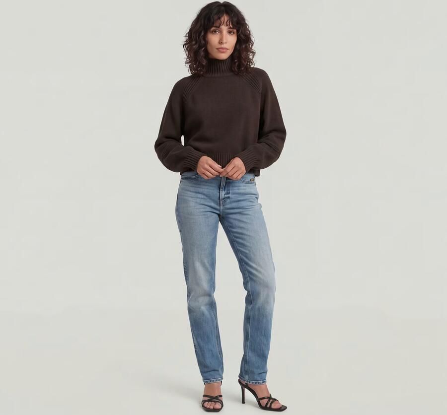 G-Star RAW Heavy Moto Turtle Gebreide Trui Bruin Dames - Foto 4