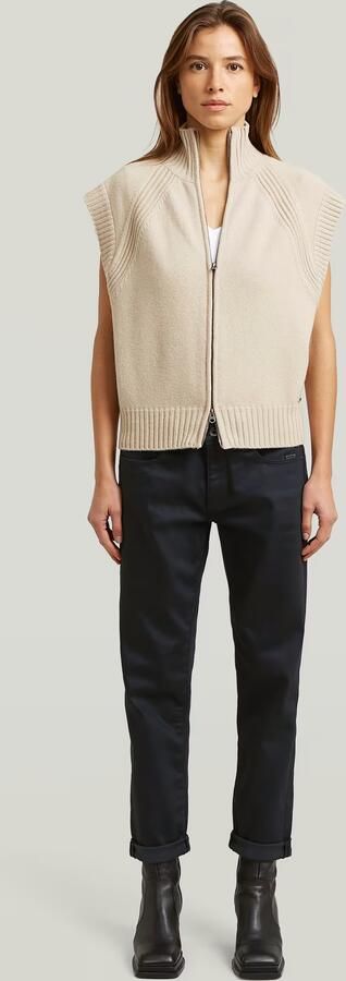 G-Star RAW Heavy Moto Zip Gebreid Vest Beige Dames - Foto 7