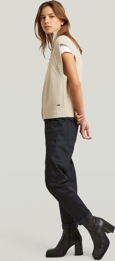 G-Star RAW Heavy Moto Zip Gebreid Vest Beige Dames - Foto 6
