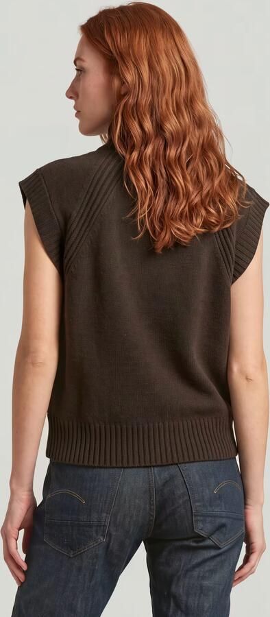 G-Star RAW Heavy Moto Zip Gebreid Vest Bruin Dames - Foto 7