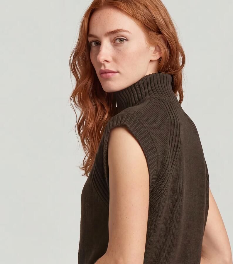 G-Star RAW Heavy Moto Zip Gebreid Vest Bruin Dames - Foto 3
