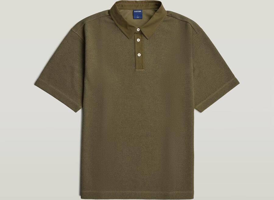 G-Star RAW Heavy Waffle Loose Polo Bruin Heren