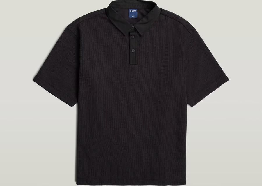 G-Star RAW Heavy Waffle Loose Polo Zwart Heren
