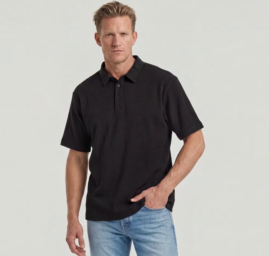 G-Star RAW Heavy Waffle Loose Polo Zwart Heren - Foto 3