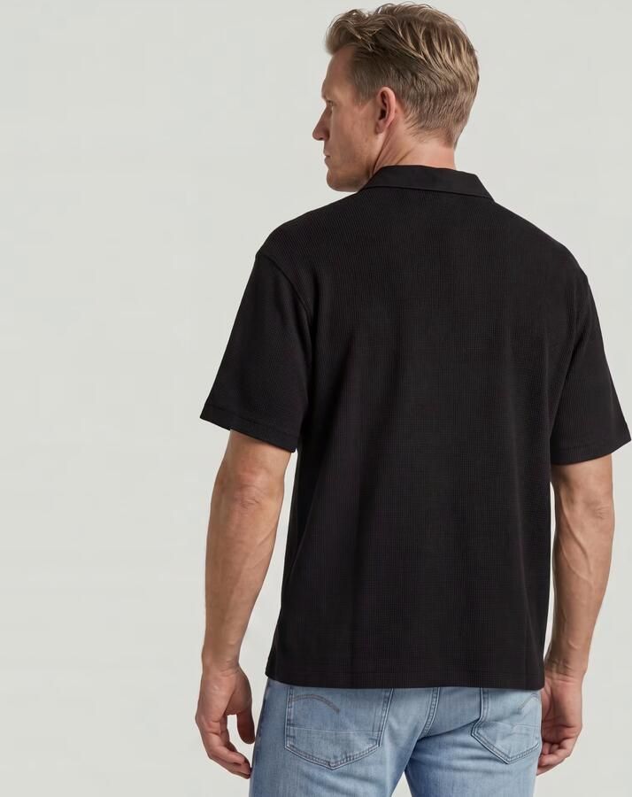 G-Star RAW Heavy Waffle Loose Polo Zwart Heren - Foto 4