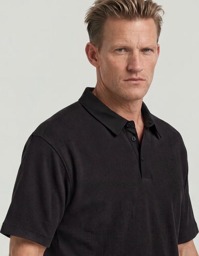 G-Star RAW Heavy Waffle Loose Polo Zwart Heren - Foto 5