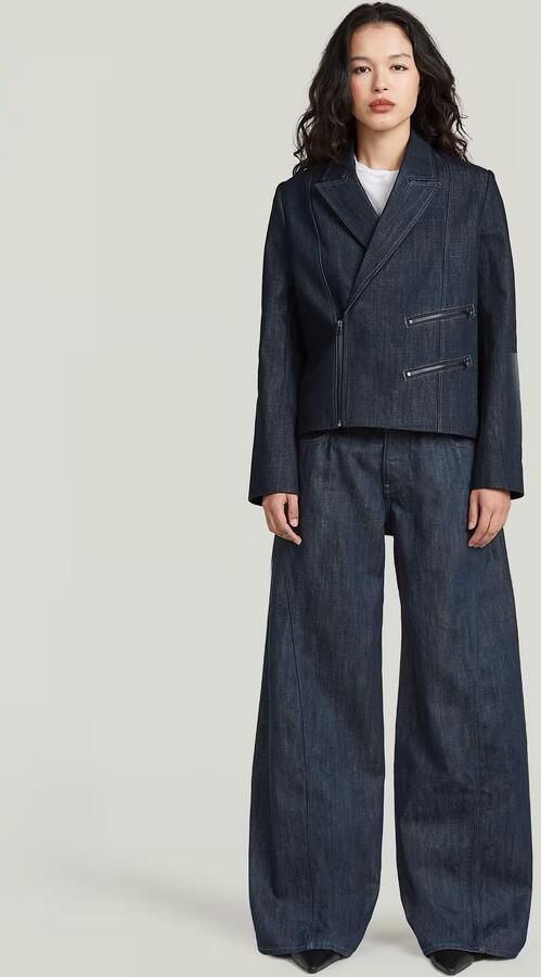 G-Star RAW Helyx Cinch Wide Jeans Donkerblauw Dames - Foto 6