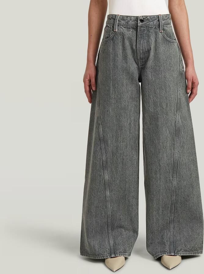 G-Star RAW Helyx Cinch Wide Jeans Groen Dames
