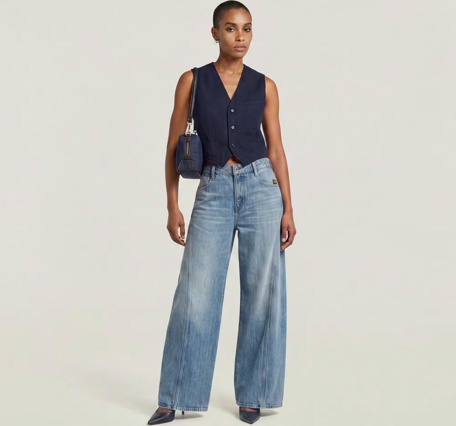 G-Star RAW Helyx Cinch Wide Jeans Lichtblauw Dames - Foto 10