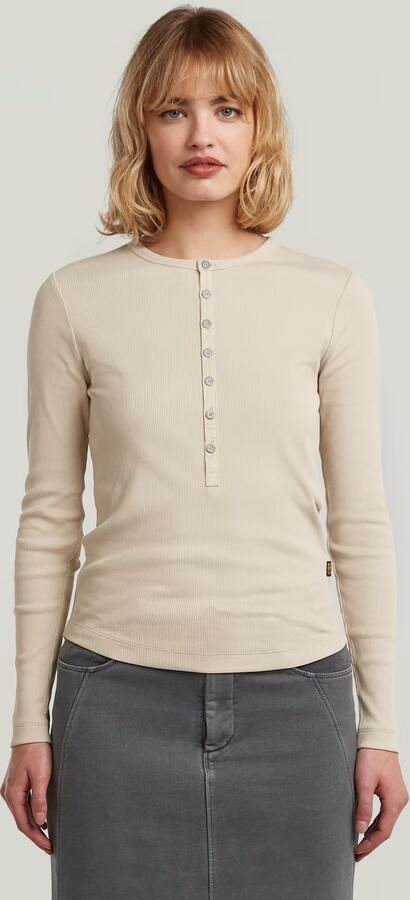 G-Star Raw Slim fit shirt met lange mouwen ronde hals en knoopsluiting