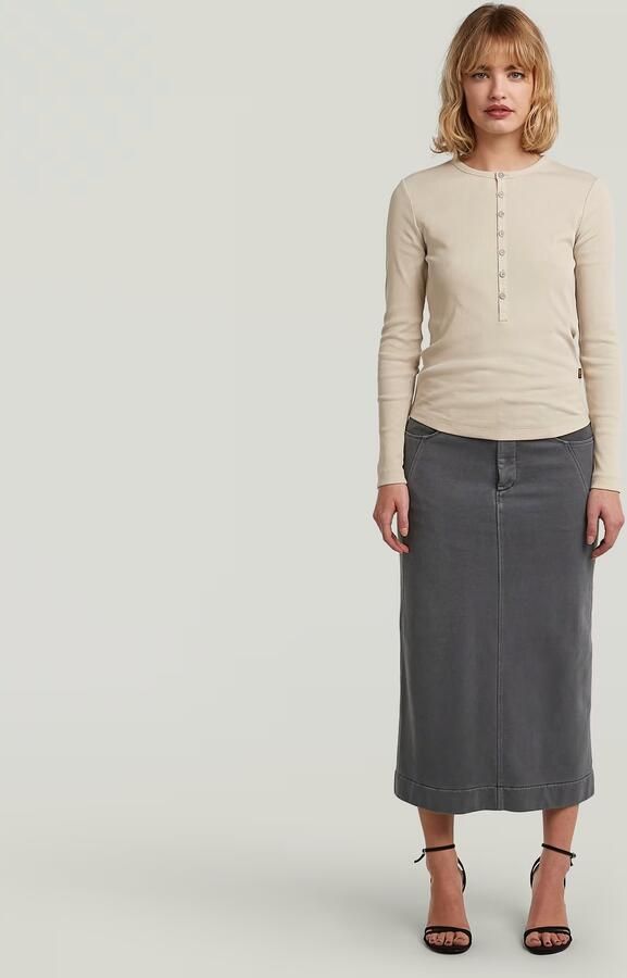 G-Star Raw Slim fit shirt met lange mouwen ronde hals en knoopsluiting - Foto 5